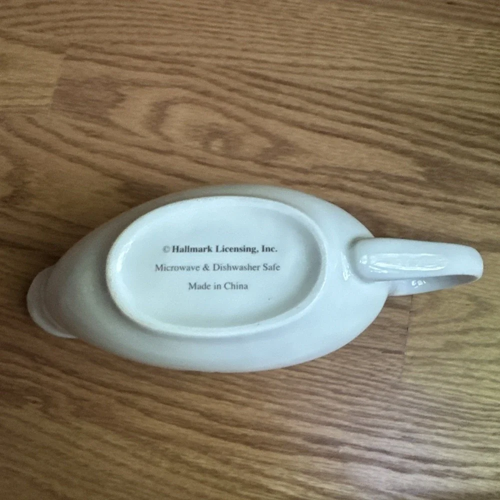 Hallmark‎ Gravy Boat Poinsettia & Holly Design HLM2 Pattern Christmas Serving
